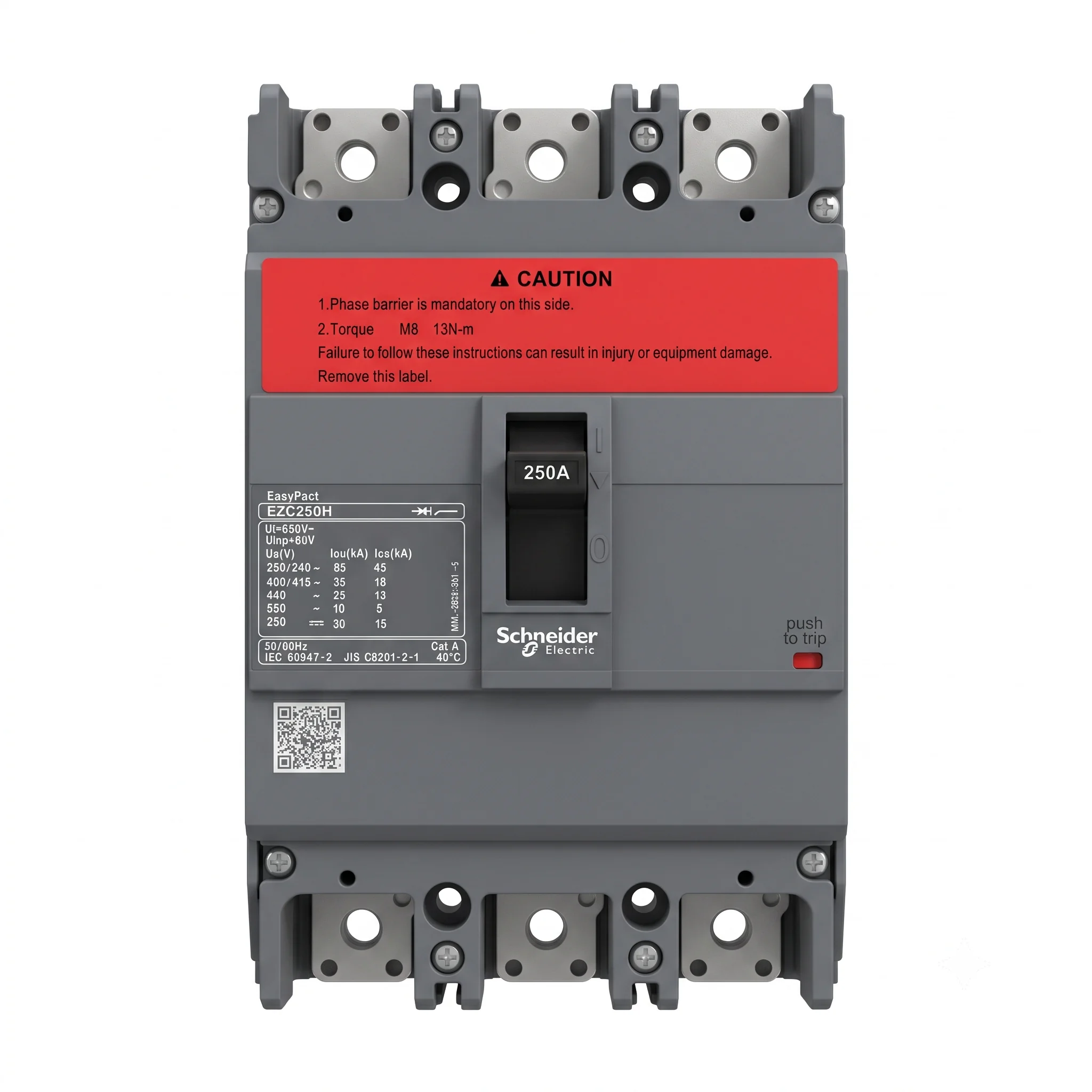 (1) Schneider MCCB 3 Pole 250Amp - Image 1